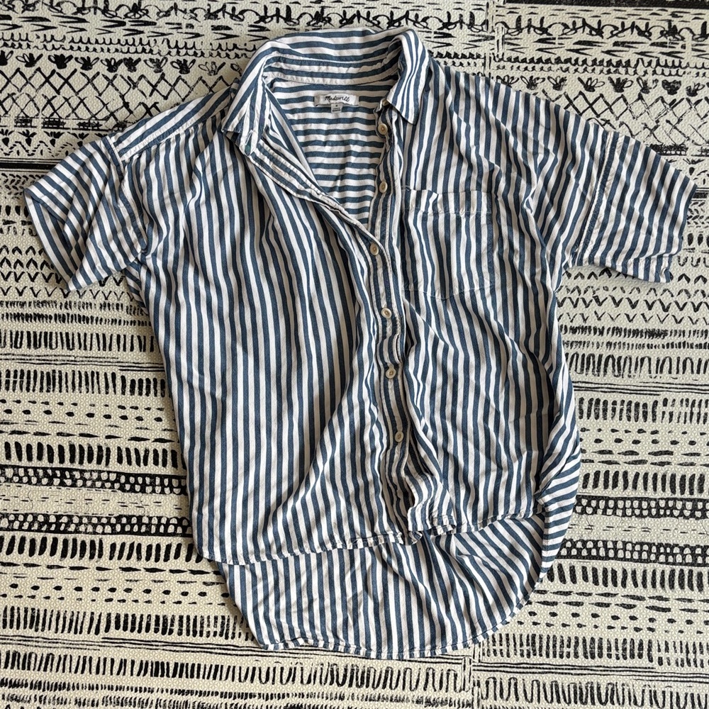 Madewell Blue and White Striped Top